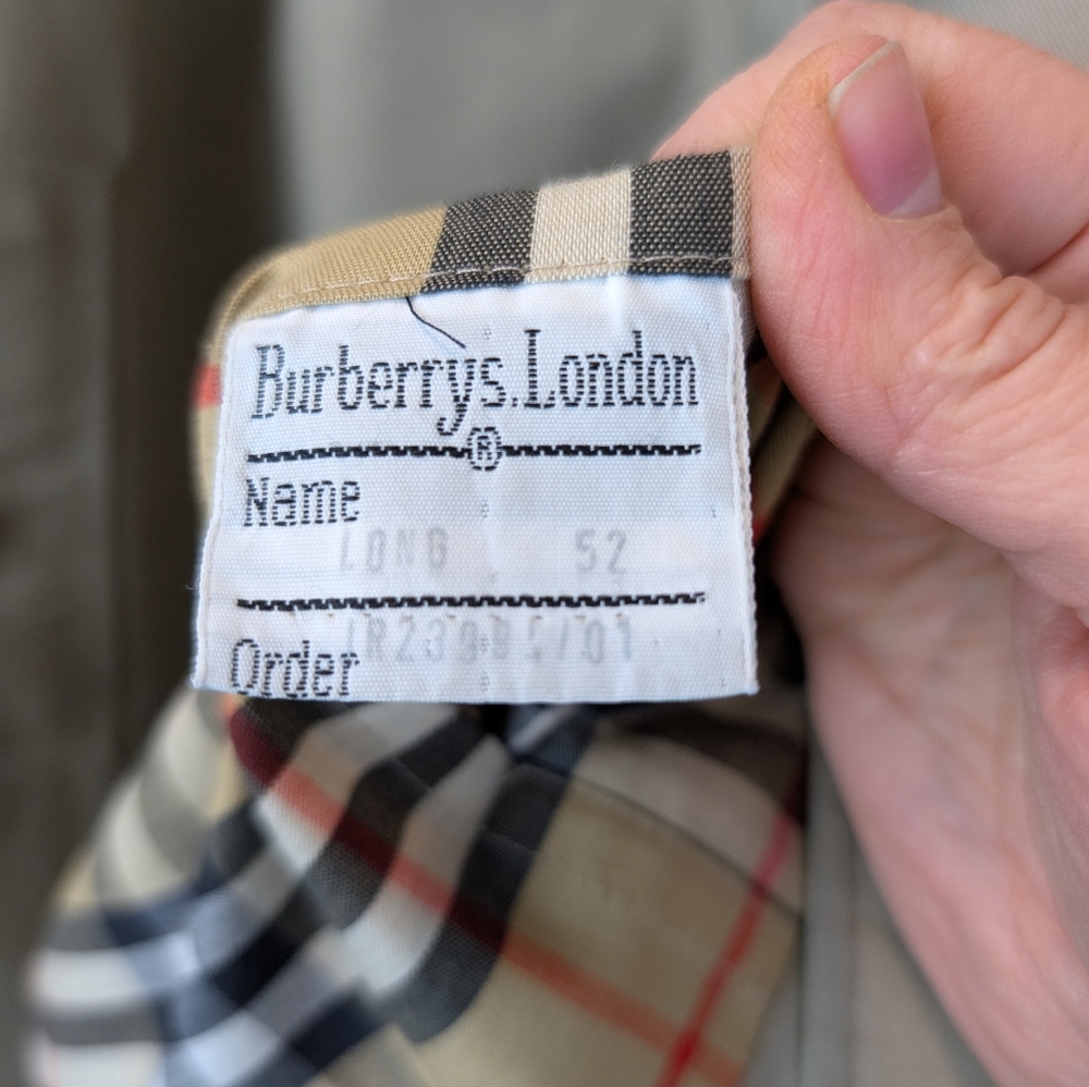 Burberry Vintage Classic Tan Men's Trench Coat Size 52 Long In VGUC - Picture 12 of 13
